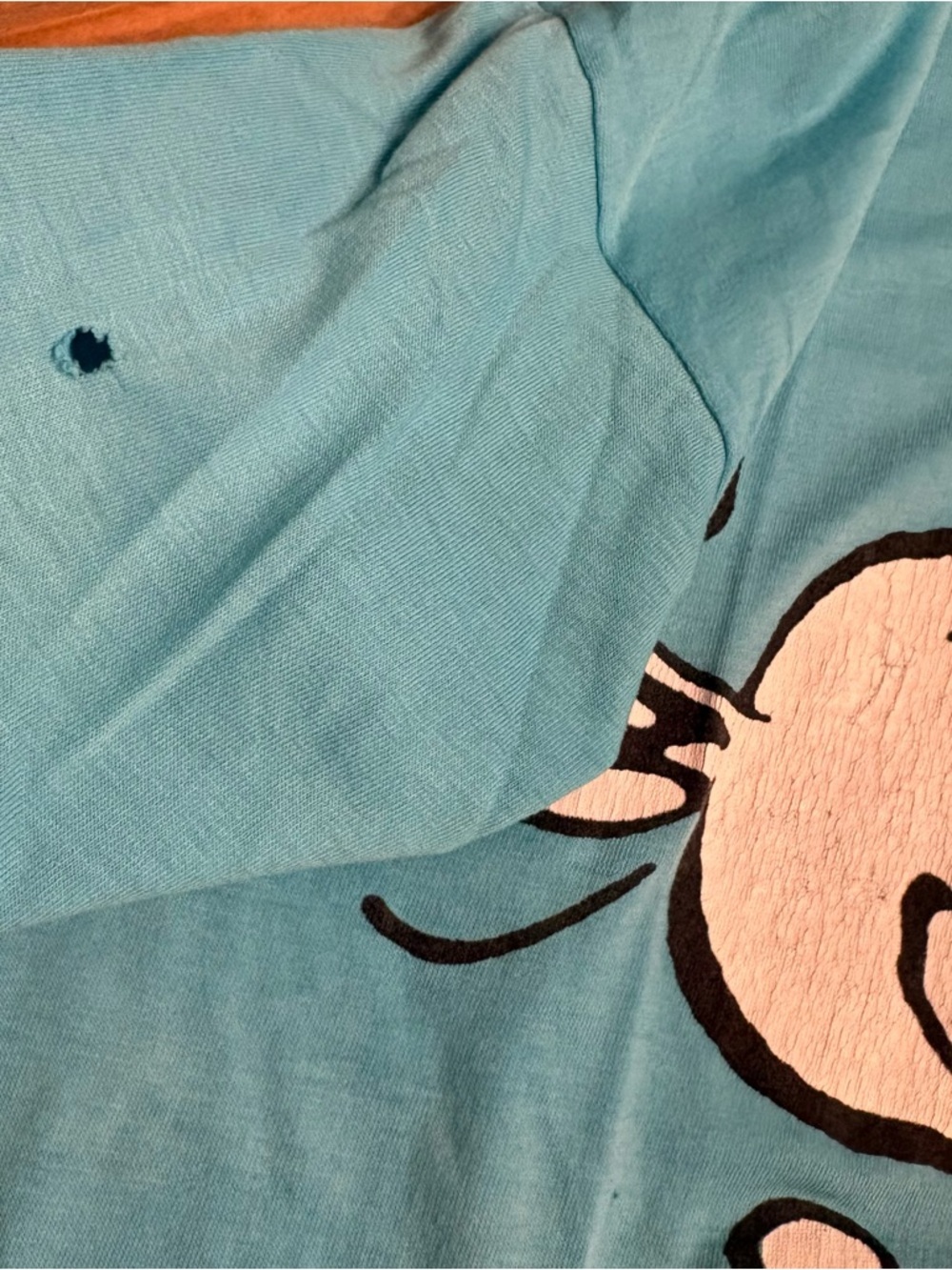 Vintage 80s/90s Peanuts Snoopy "Happy Dance" T-Shirt - Single Stitch - Sky Blue - Picture 8 of 9